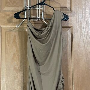 Kali One Shoulder Dress in brown